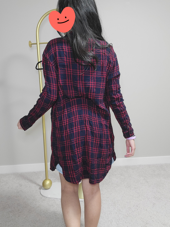 Red and Black Flannel Shirt Dress - photo 2
