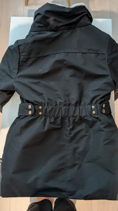 Women's Black Winter Parka with Detachable Head Cap image indicator(3)