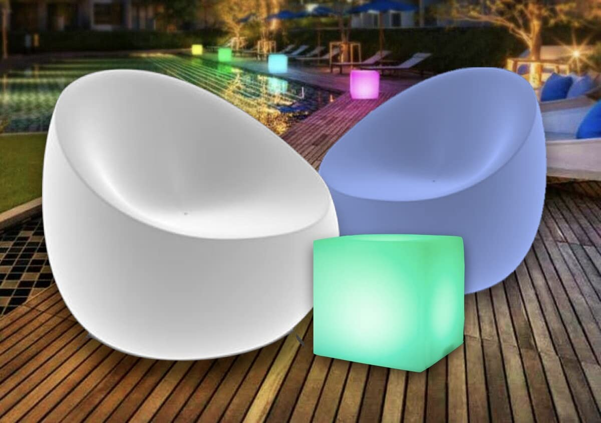 LED Illuminated Lounge Chairs with Ottoman - photo 2