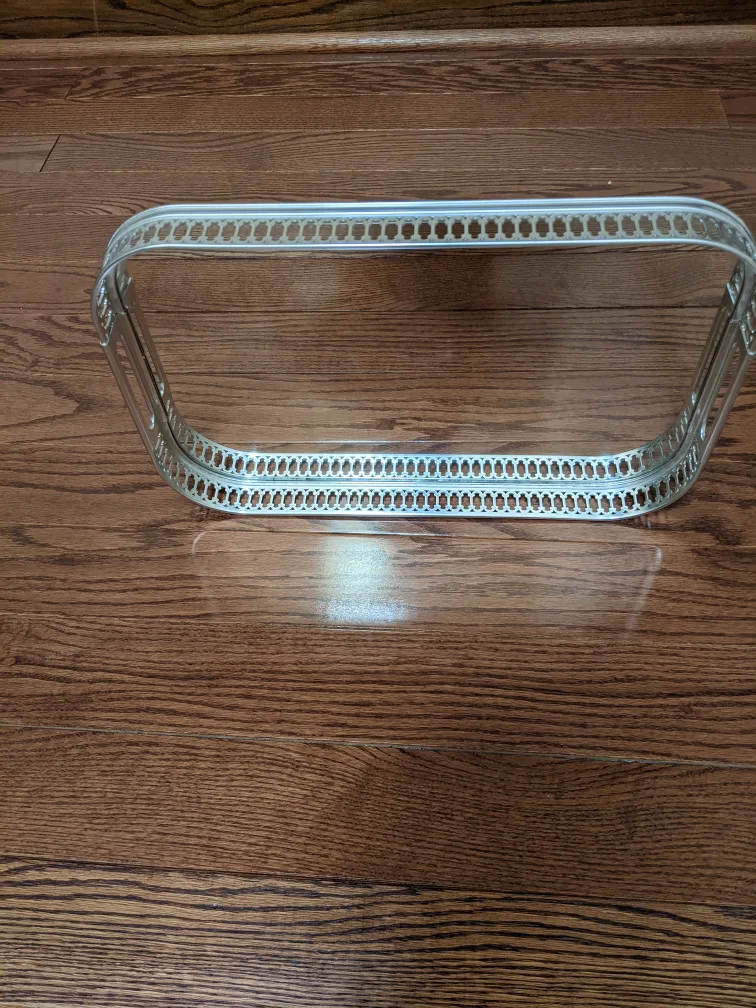 🏈 Silver mirrored serving tray, Italy MB Patent thumbnail