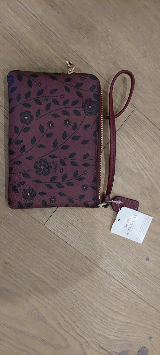 Coach Wristlet Wallet - Burgundy Floral image indicator(2)