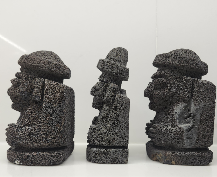 Three Volcanic Rock Statues - photo 5