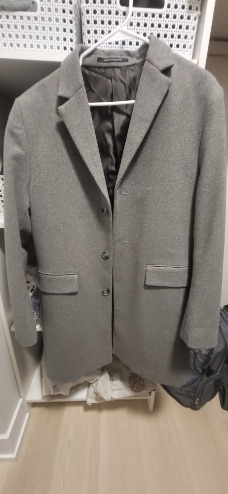 H&M Grey Longline Overcoat - Size M worn twice
