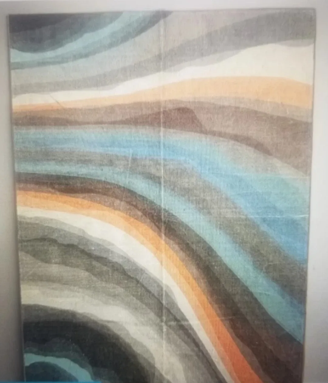 5" x 7" Abstract Area Rug, Teal and Brown Tones - Washable image indicator(3)