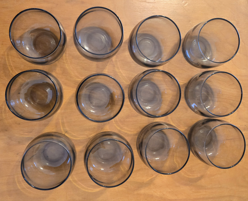 Vintage Smoked Glass Tumblers - Set of Twelve - photo 2