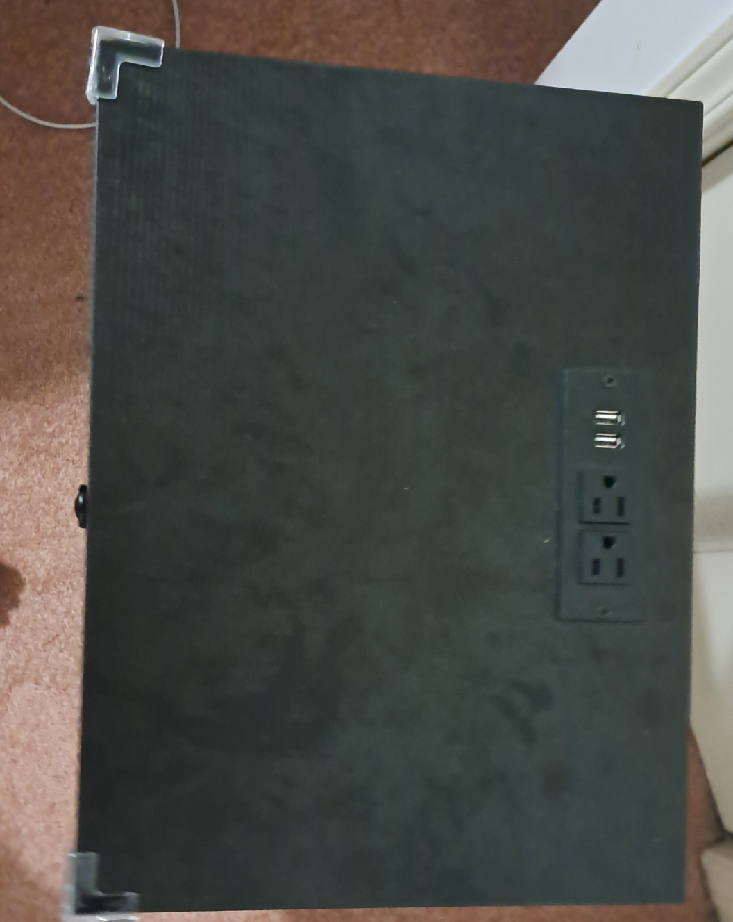 Black Nightstand with Built-in Outlets two pair - photo 3