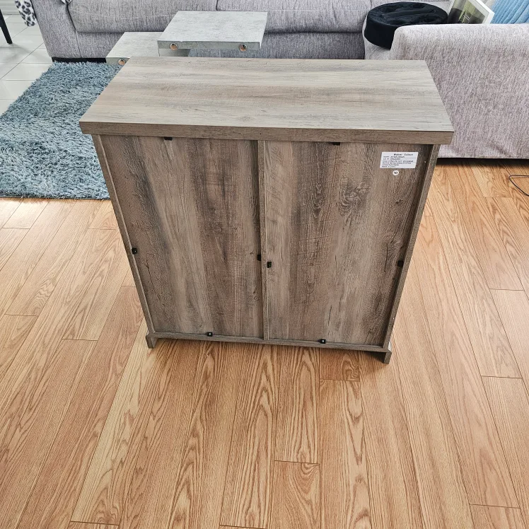 BRAND NEW Grey Wash Farmhouse Sliding Barn Door Cabinet image indicator(10)