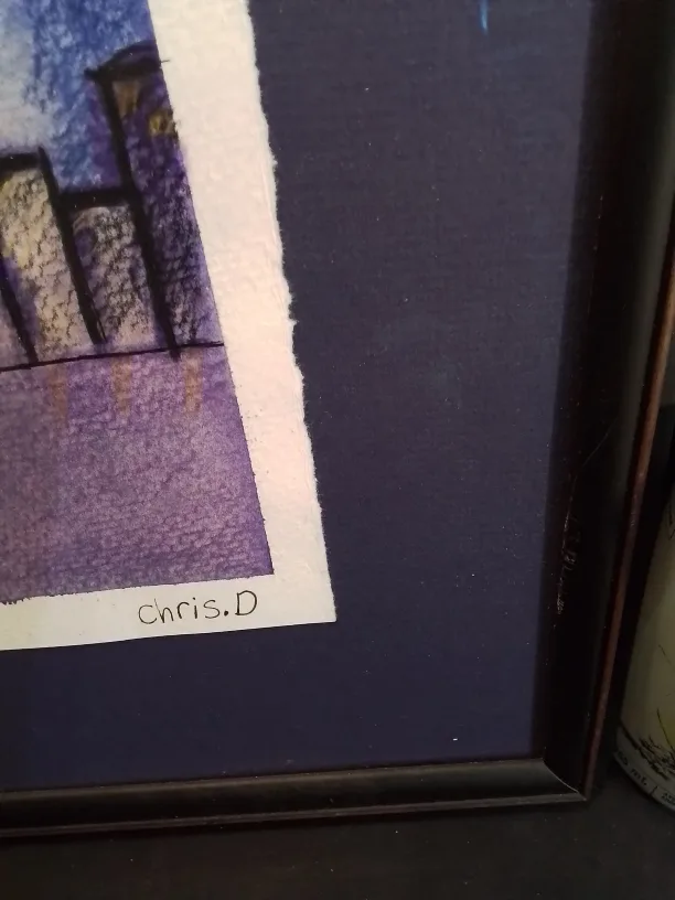 Framed Toronto Skyline Watercolor Painting Signed image indicator(3)