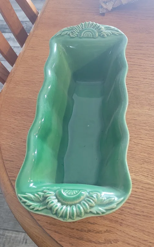 Vintage Green Ceramic Rectangular Baking Dish image indicator(3)