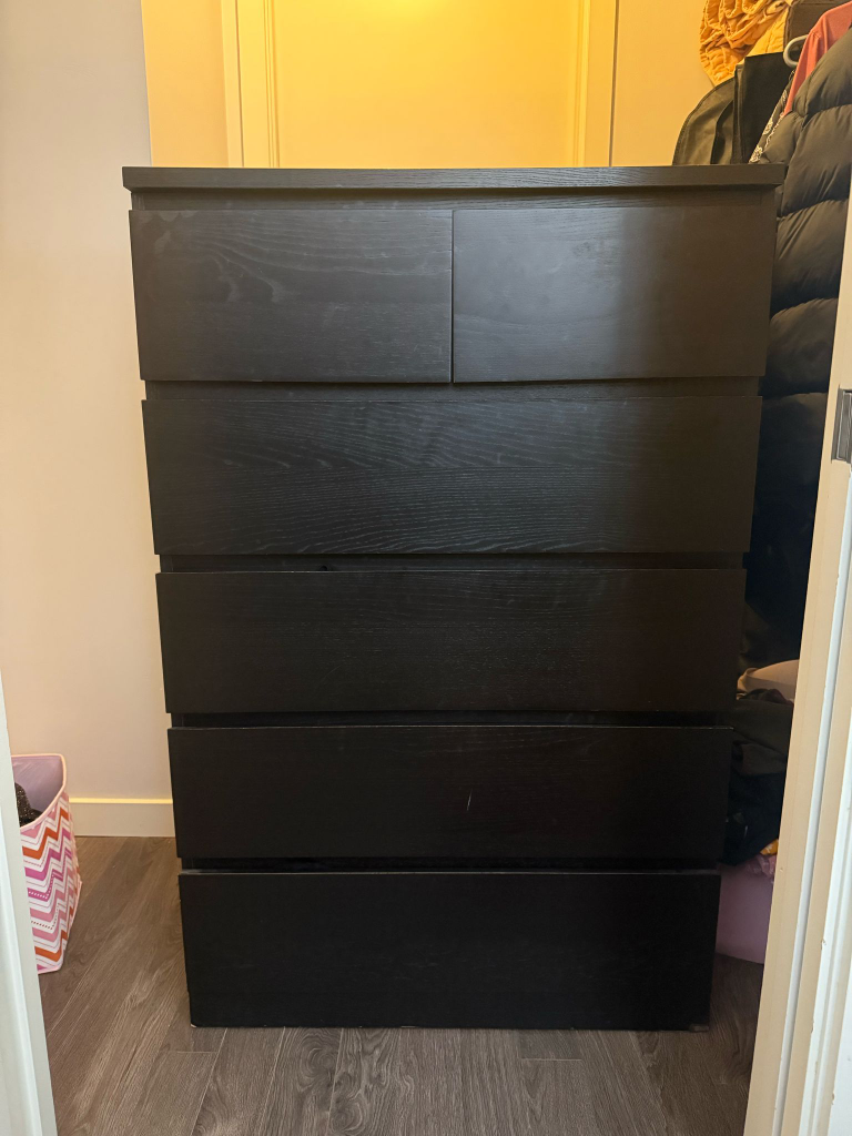 IKEA MALM 5-drawer Chest - Black-Brown - photo 2