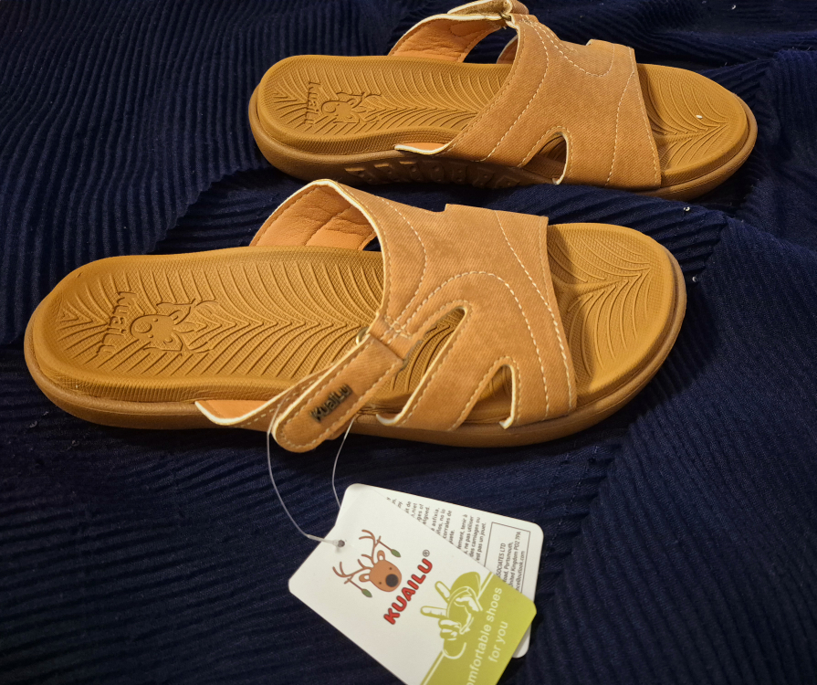 Kuailu Comfortable Brown Slides - US 8.5 - photo 3