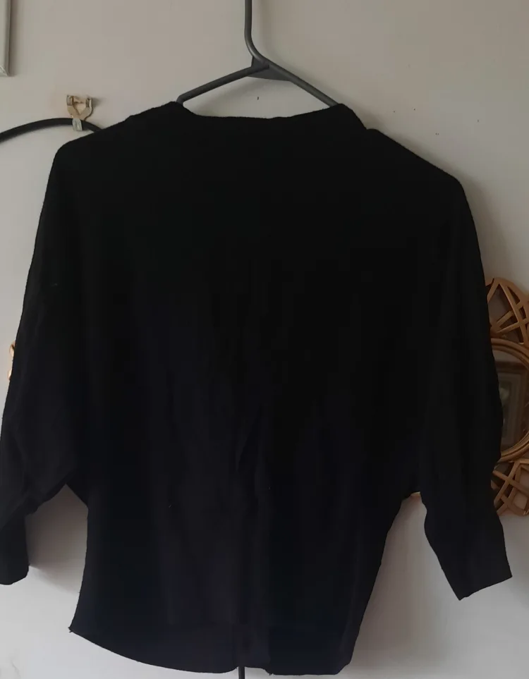 Black Knit Button Cardigan image indicator(3)