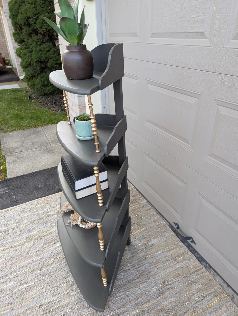 Newly refinished corner shelf unit image indicator(5)