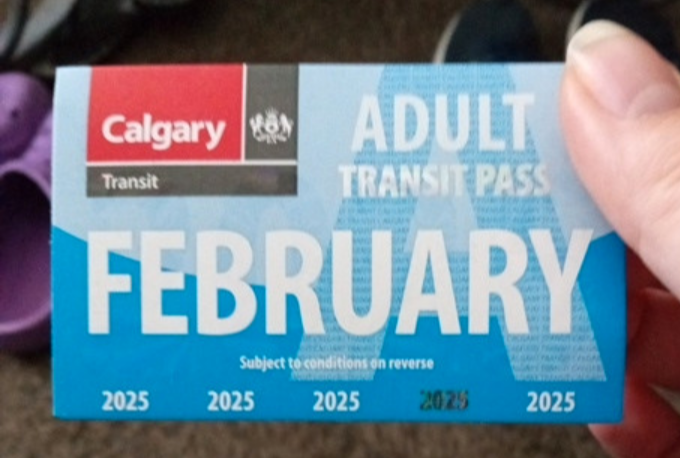 Calgary Transit Adult February 2025 Pass