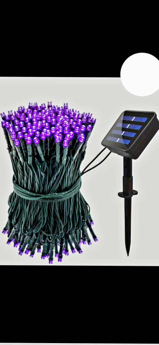 Solar Powered Purple LED String Lights