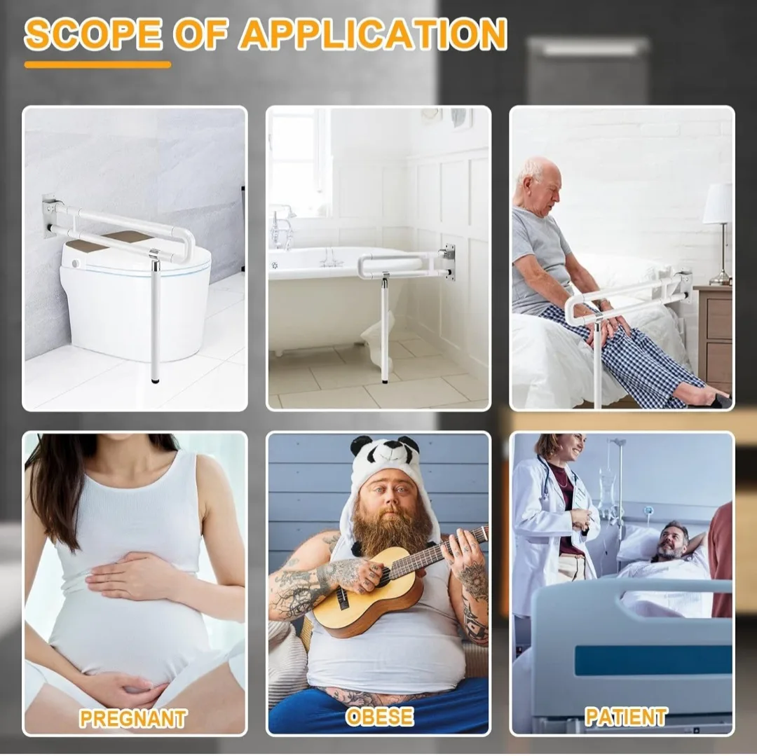 FOLDABLE TOILET SAFETY GRAB BAR RAIL image indicator(3)