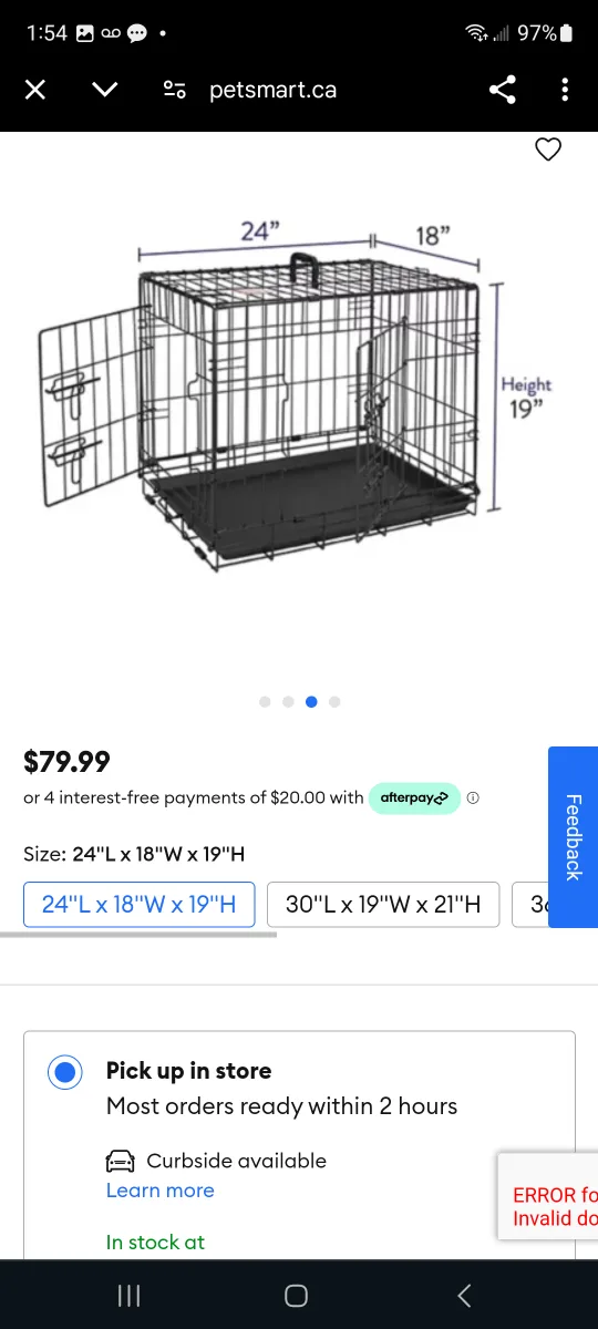 Top Paw 24" Double-Door Folding Crate for Dogs thumbnail