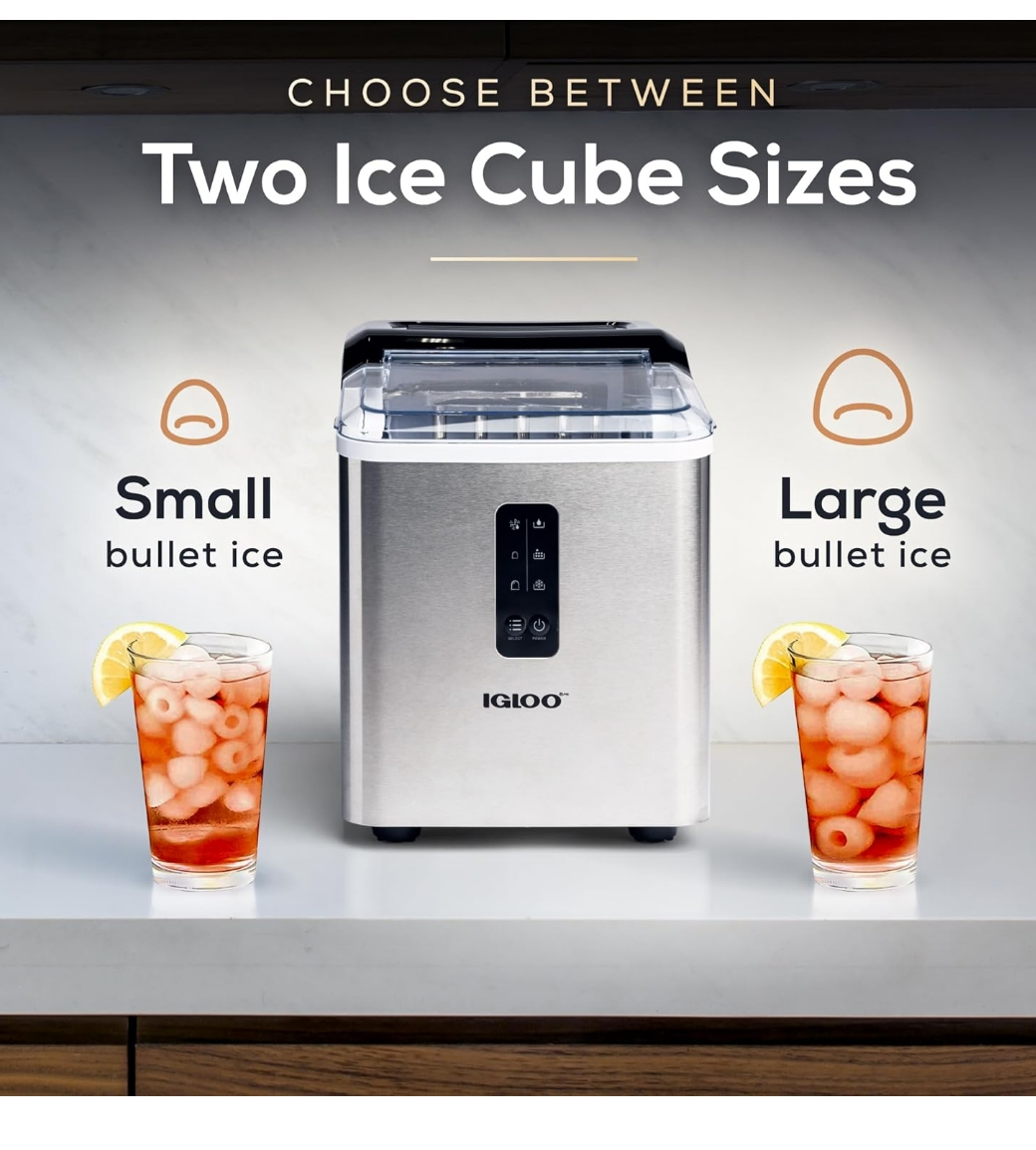IGLOO Automatic Countertop Ice Maker - Stainless Steel - photo 4