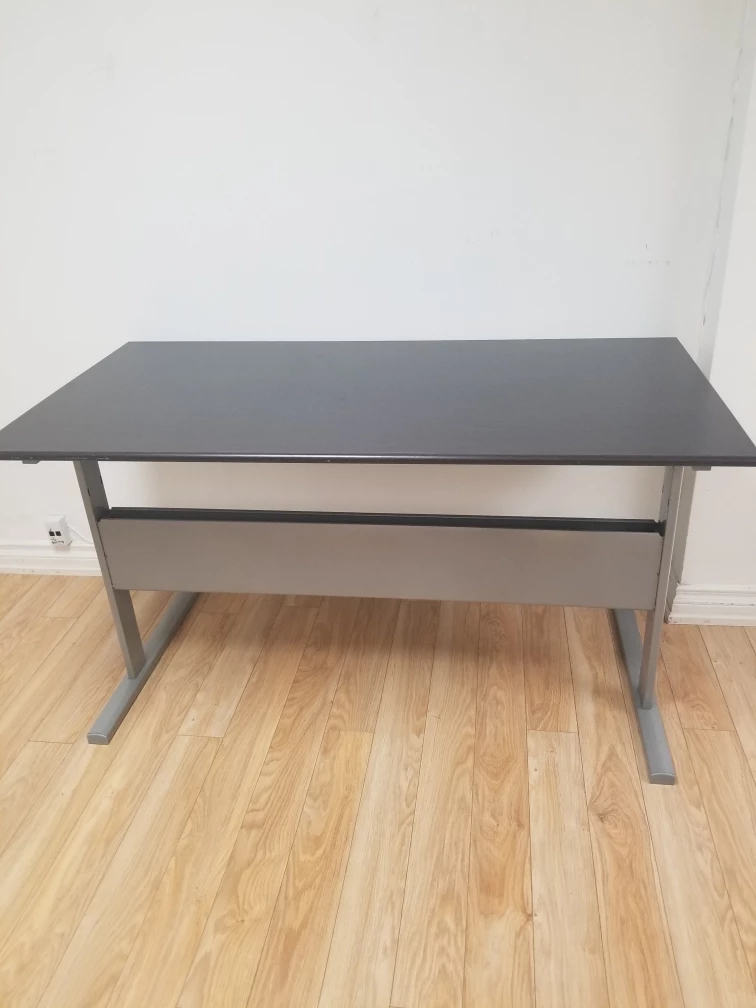 Dark brown rectangular office desk - photo 2