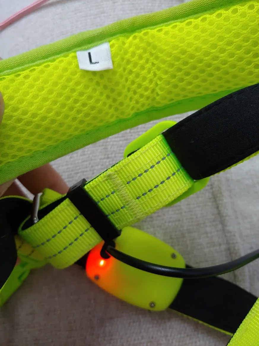 Dog Harness, New, Rechargeable LED, Lime Green, Size=L image indicator(9)