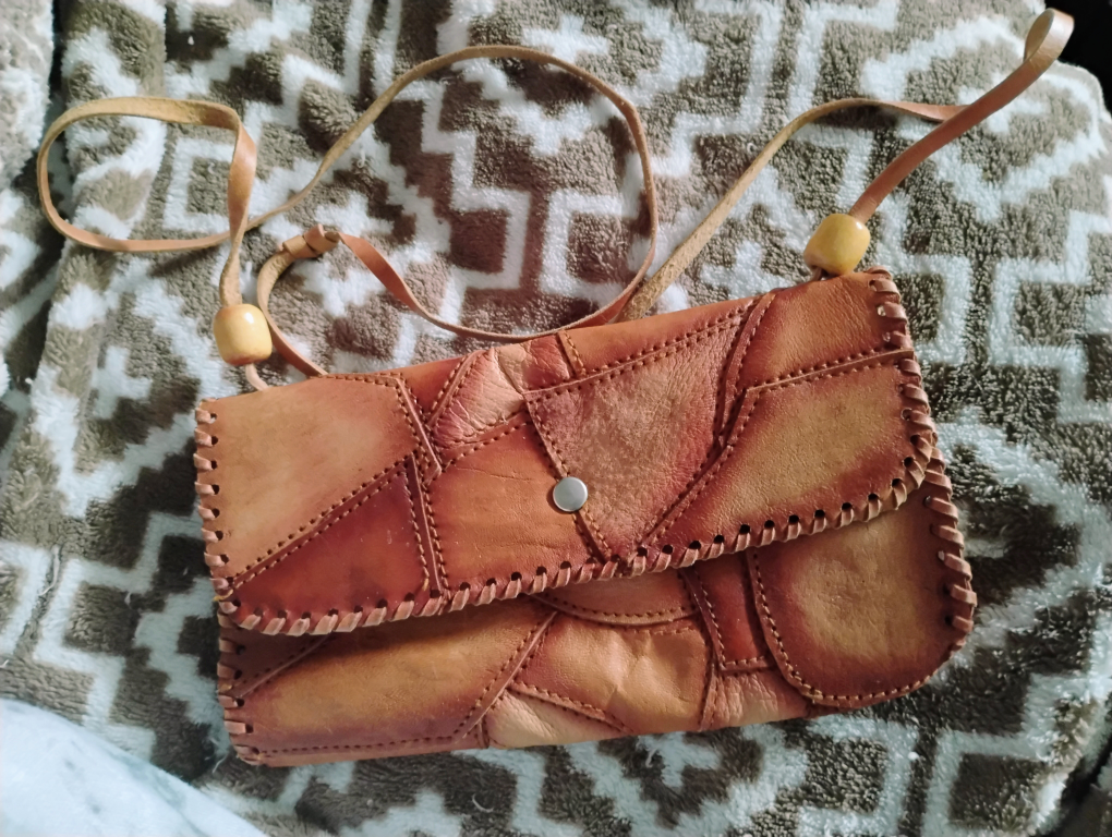 handmade Leather Patchwork Shoulder Bag