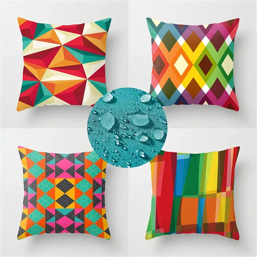 Set of Four Geometric Throw Pillow Covers - photo 2