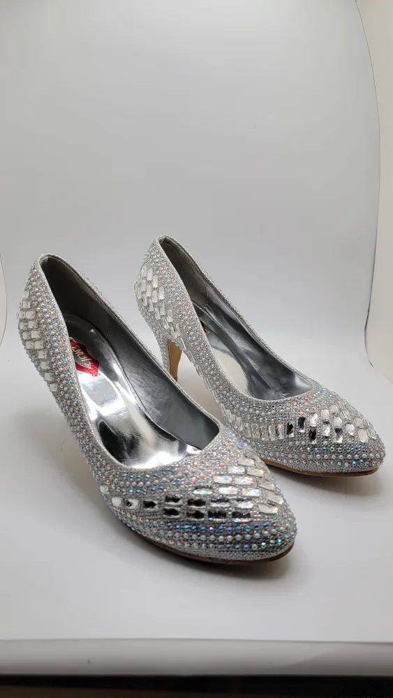 Womens Rhinestone Sequin Heels by French Kiss, Size 9 image indicator(2)