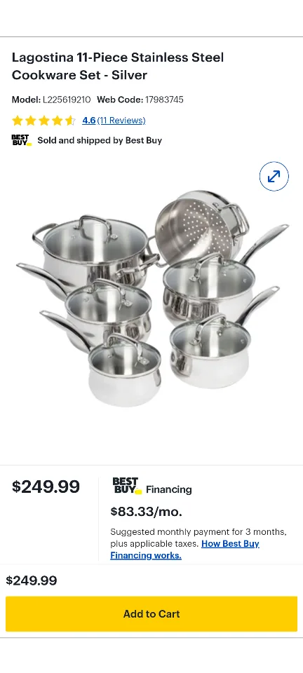 Lagostina 11-Piece Stainless Steel Cookware Set image indicator(4)