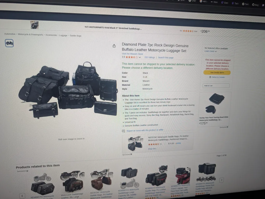 TCT-MOTORPARTS Vivid Black 5" Stretched Saddlebags image indicator(4)