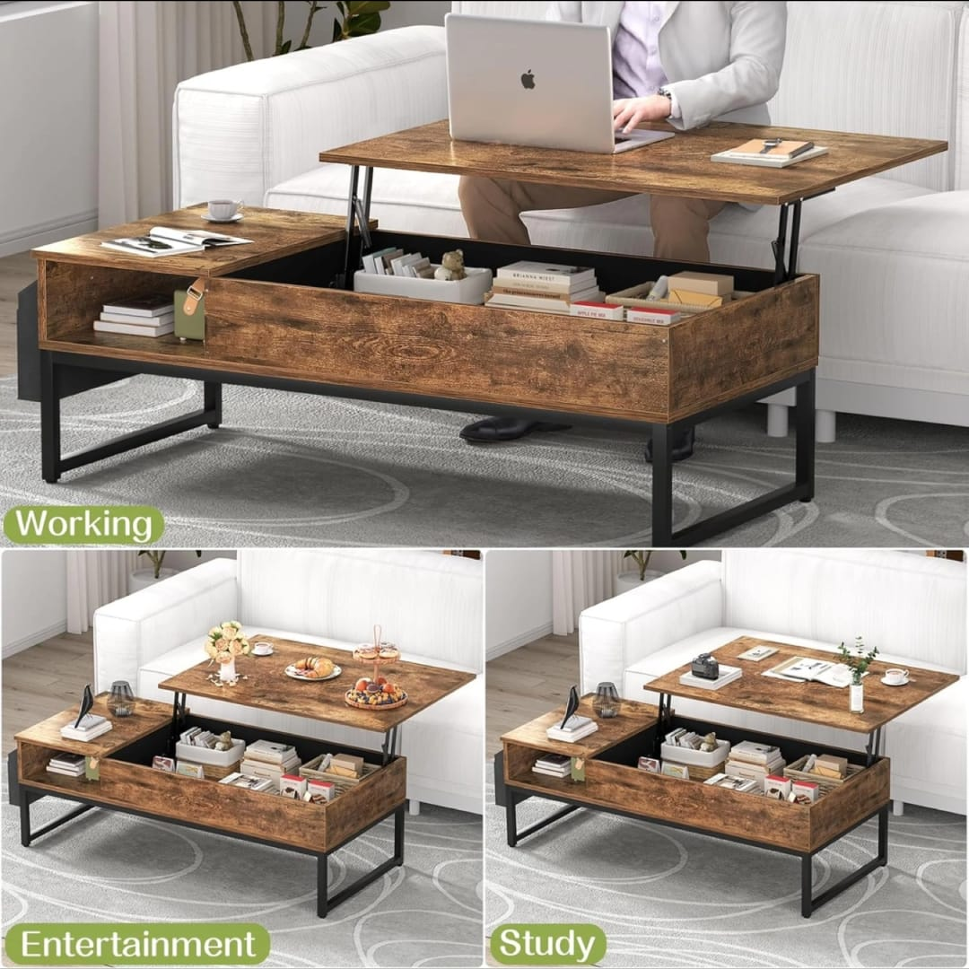 Lift-Top Coffee Table with Storage - photo 4