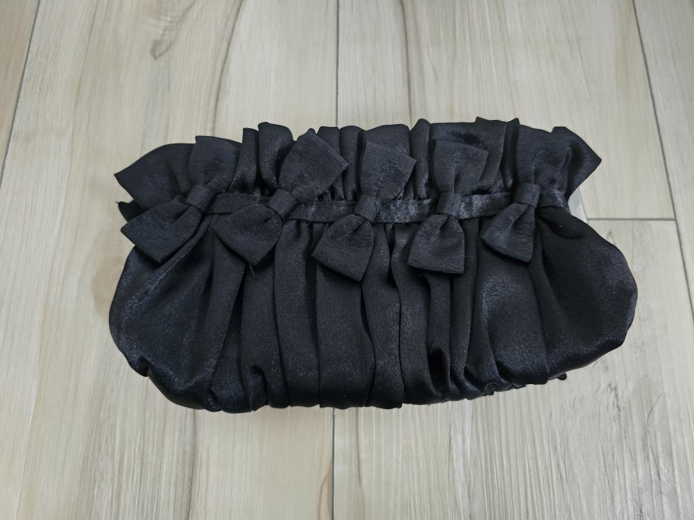 Black Satin Clutch Evening Bag