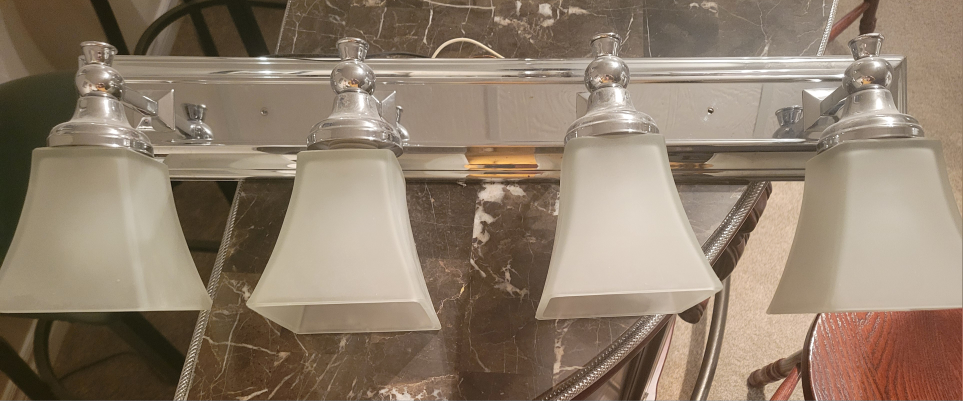 Four-Light Chrome Vanity Light Fixture