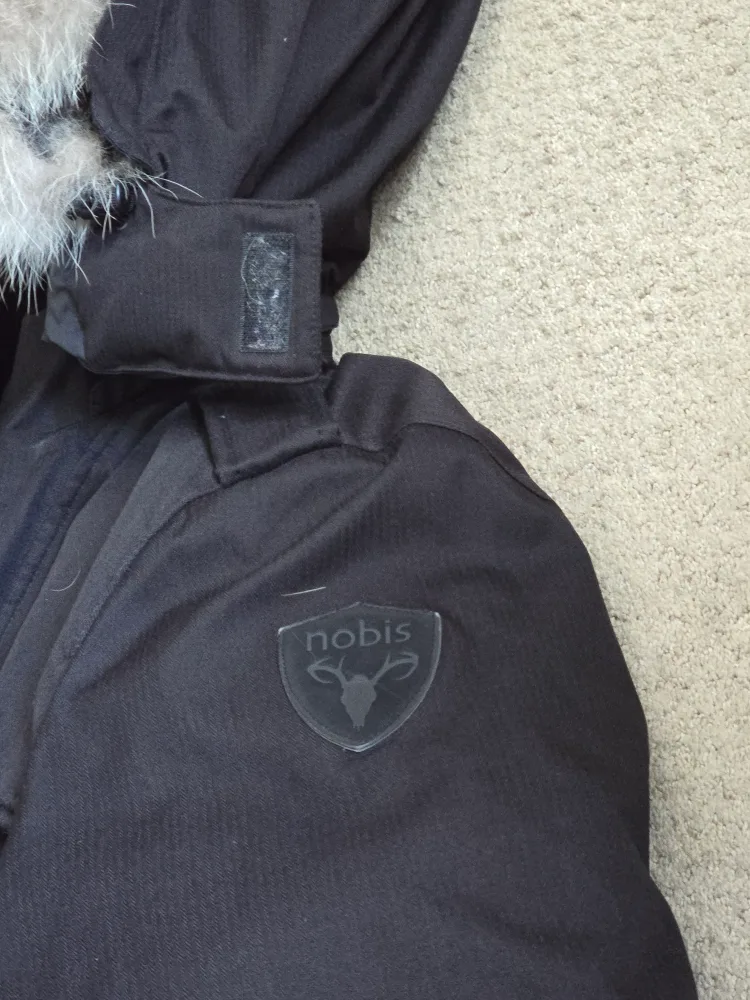 Nobis Cartel  Men's Black Bomber with Fur Hood - Size Large image indicator(5)