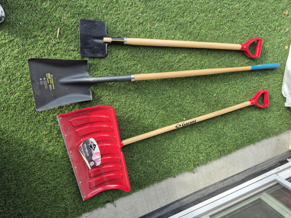 Three Shovels - Two Spades and One Snow Shovel