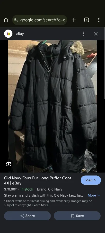 Old Navy Maternity Faux Fur Long Puffer Coat 🏈 image indicator(2)