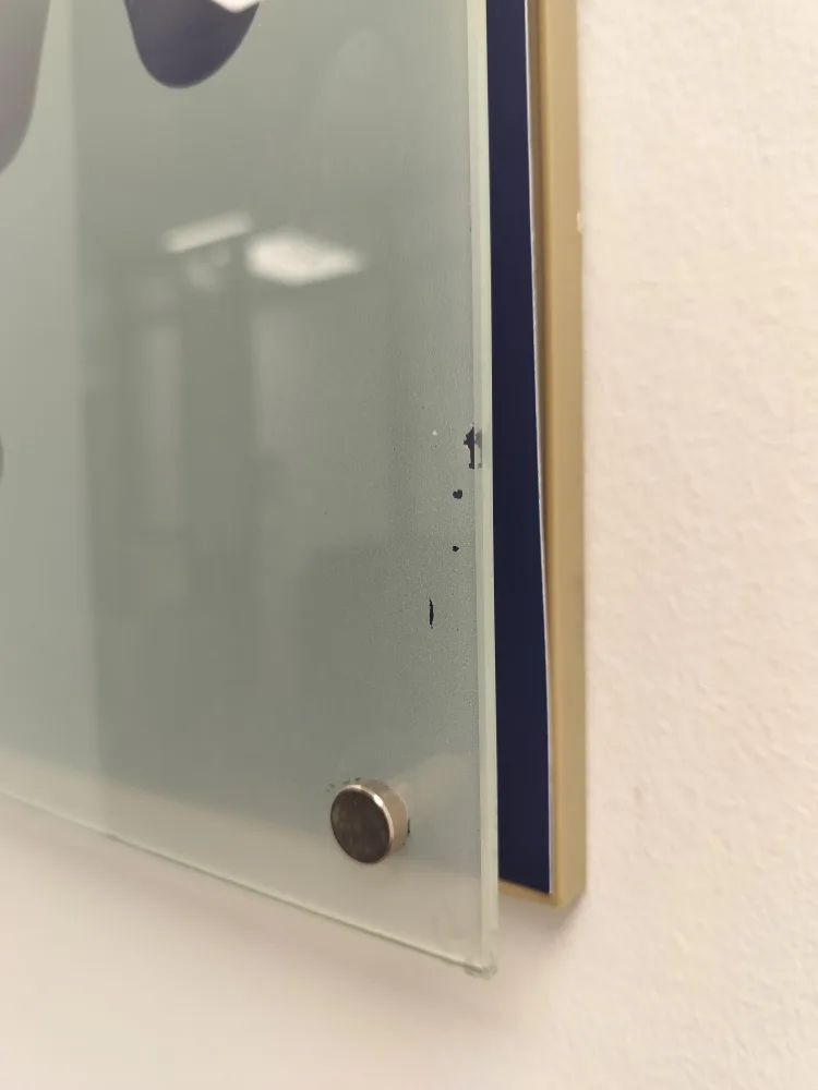 Set of two minimalist abstract art glass wall hangings image indicator(6)