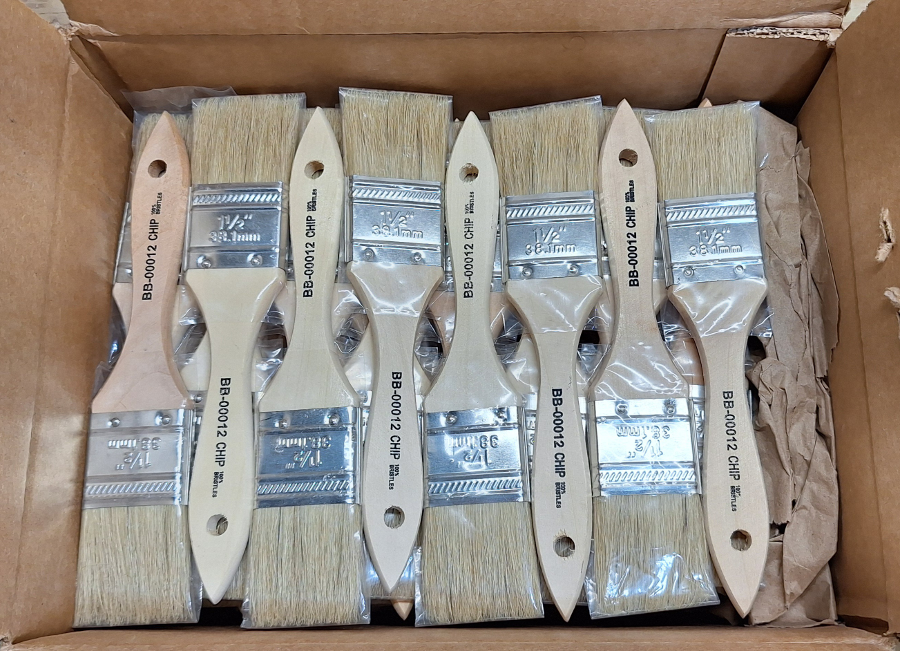 x72 Paintbrushes Chip 1.5" (38.1mm) 100% Bristles
