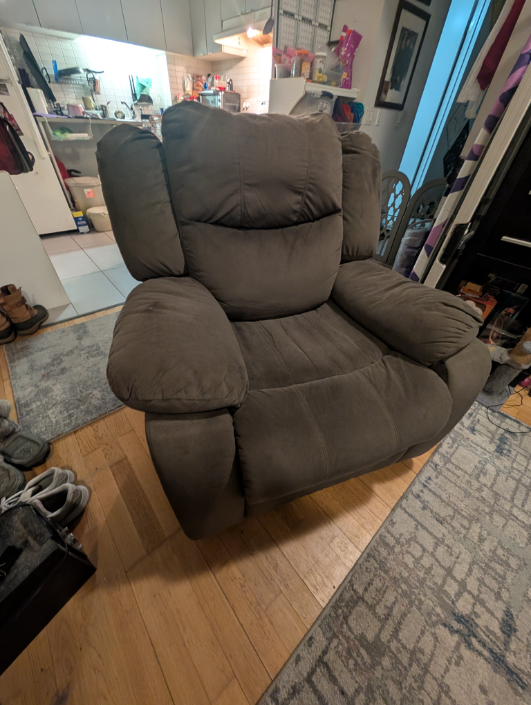 Recliner Chair - Dark Brown Microfiber