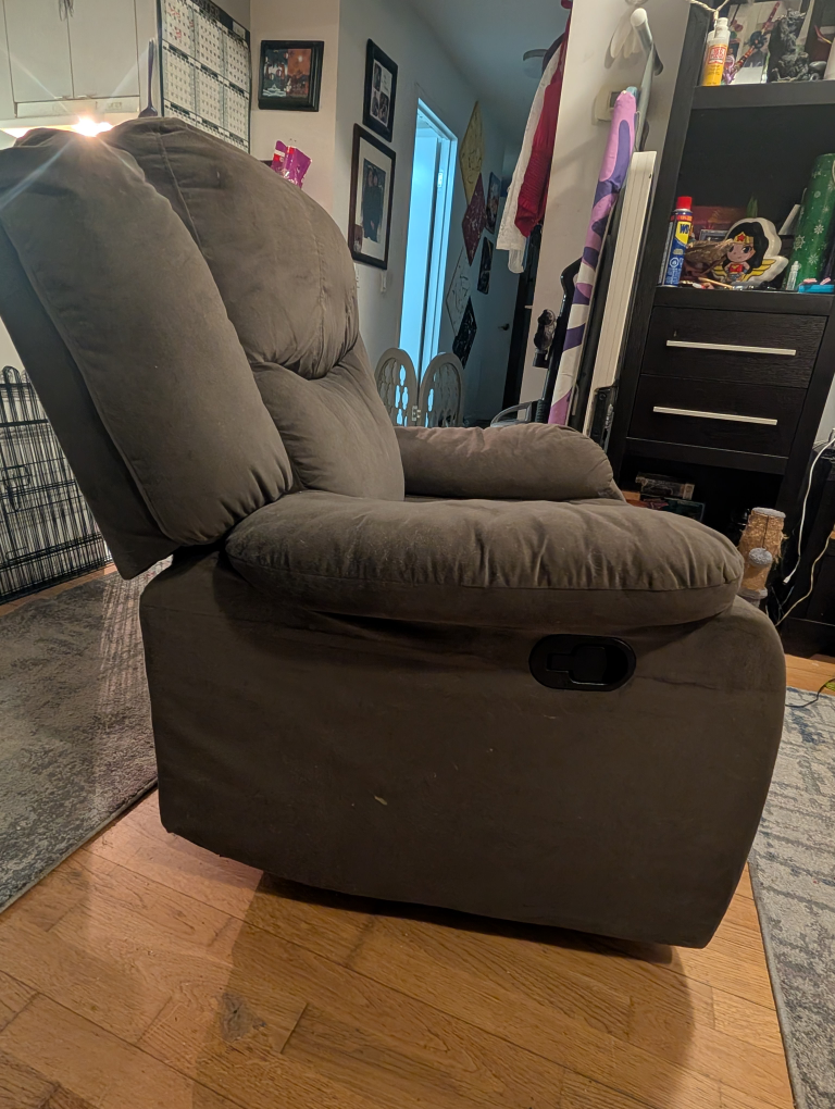 Recliner Chair - Dark Brown Microfiber - photo 3