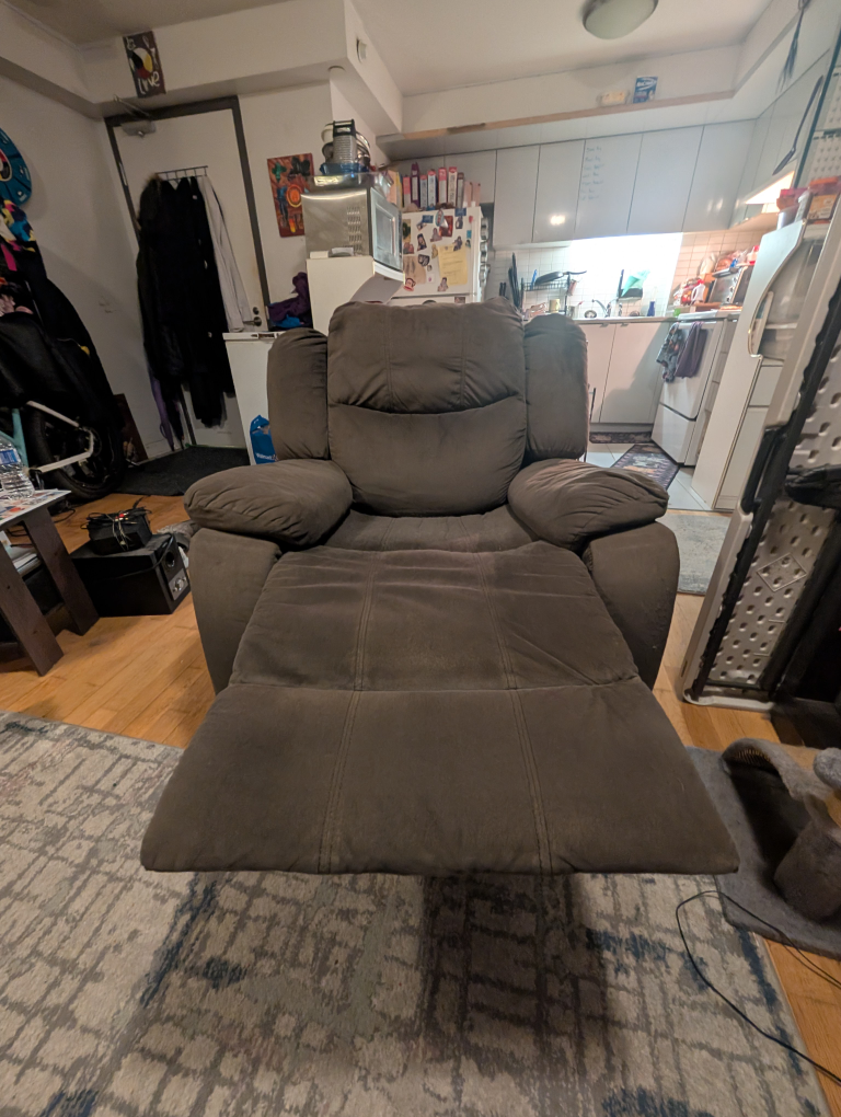 Recliner Chair - Dark Brown Microfiber - photo 4