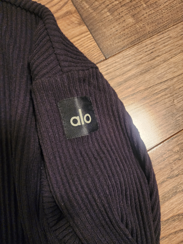 Alo Yoga Muse Ribbed Hoodie - Black - Size Small - photo 2