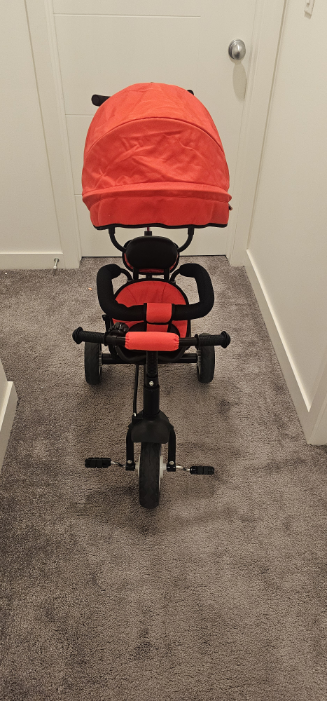 Kids' Red and Black Tricycle with Canopy - photo 3