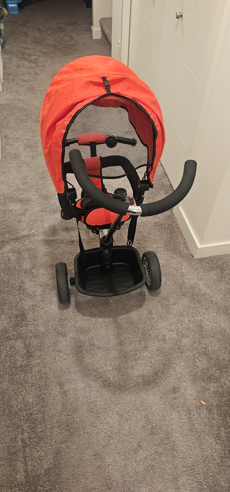 Kids' Red and Black Tricycle with Canopy - photo 4