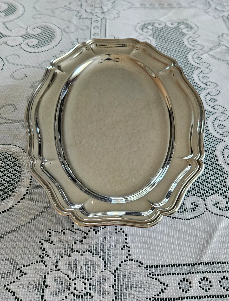 Vintage Guy Degrenne Silver Plated Oval Serving Tray image indicator(2)