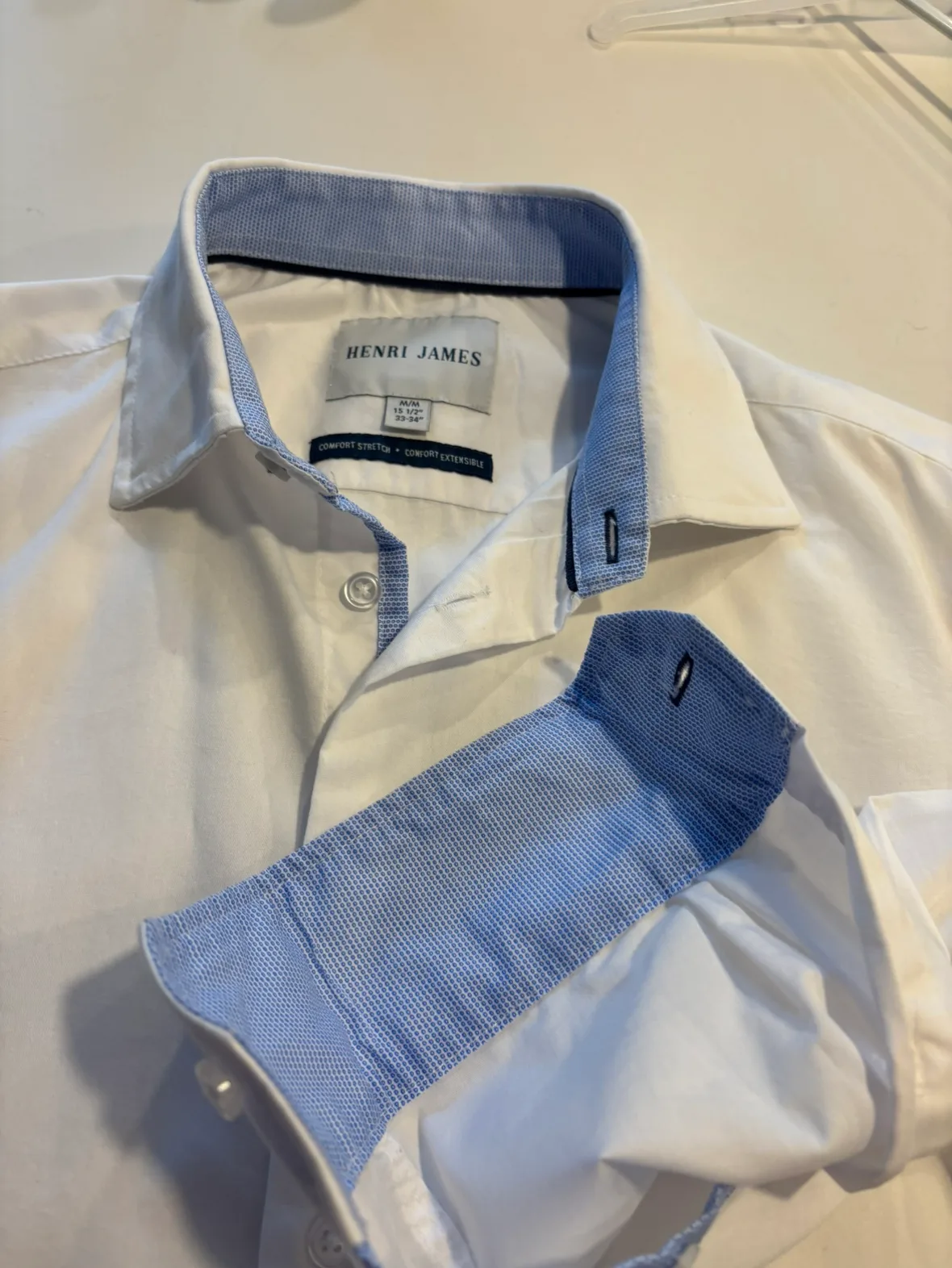 Men’s Henri James White Dress Shirt - Size M/M image indicator(4)
