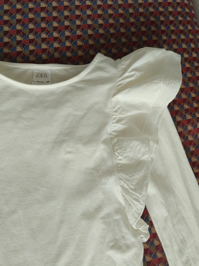 Zara Girls' White Bodysuit, Size 13-14 image indicator(2)