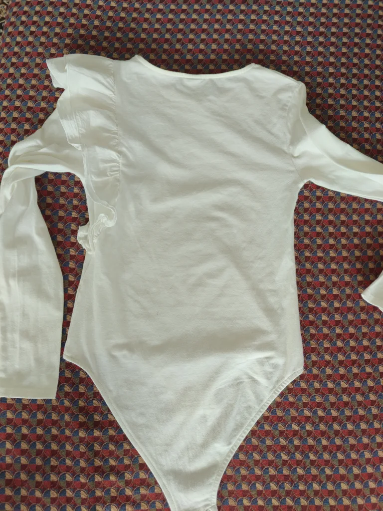 Zara Girls' White Bodysuit, Size 13-14 image indicator(4)