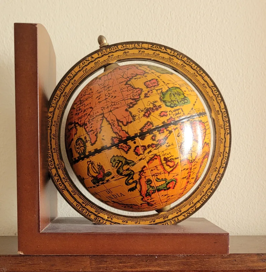 Antique-Style Wooden Desk Globe thumbnail