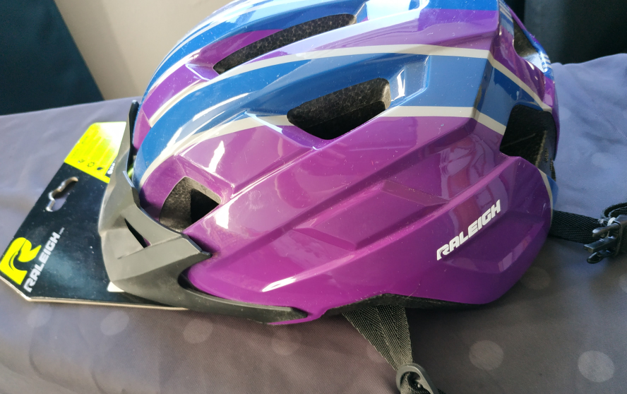 Raleigh Quest Youth Mountain Bike Helmet - Size M - Purple/Blue