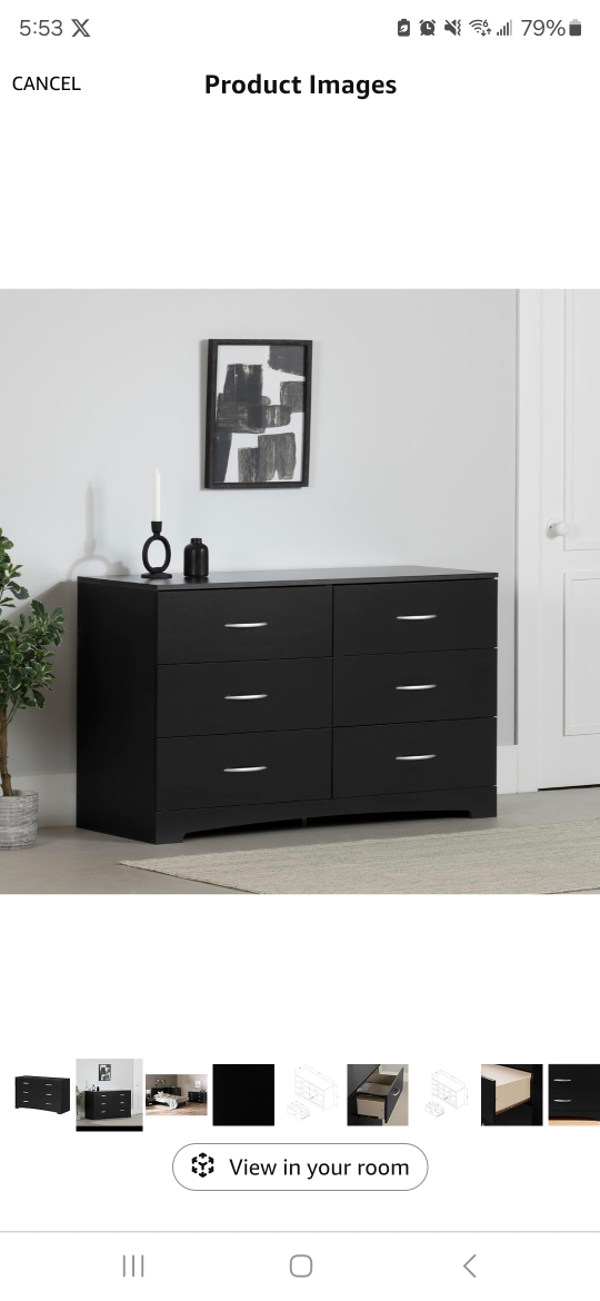 6-Drawer Black Dresser - photo 4
